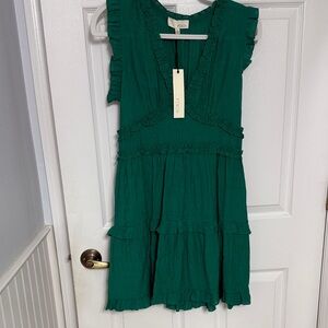 Pinch Green Ruffled Dress